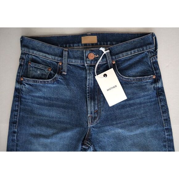 Mother 10644-1422 WMN Sz 25 Blue The Mid Rise Rider Ankle Fray Denim Jeans - Picture 3 of 15